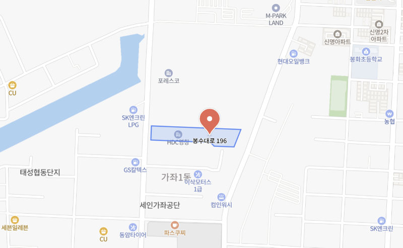 인천광역시 서구 봉수대로 196, 본사 2층 지도 사진