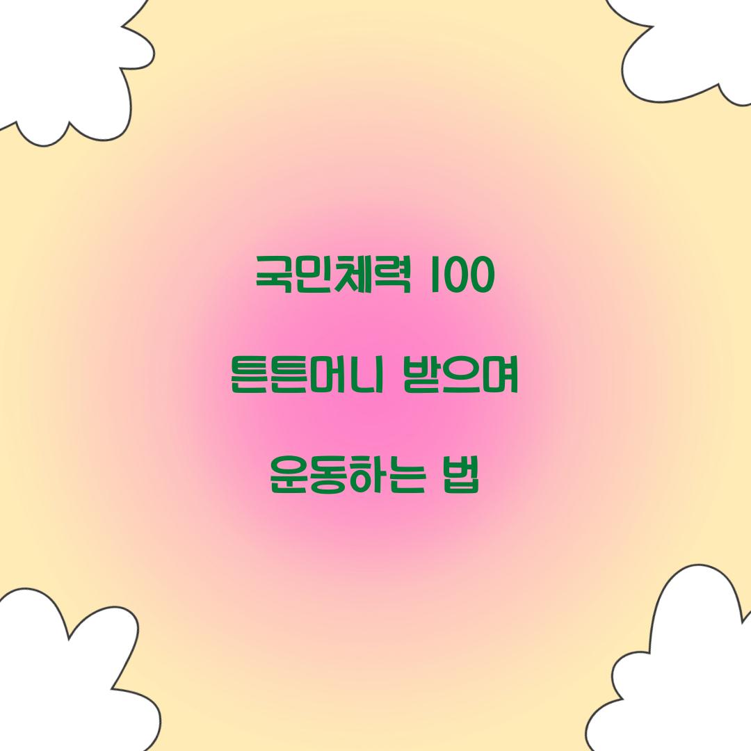 국민체력 100 튼튼머니