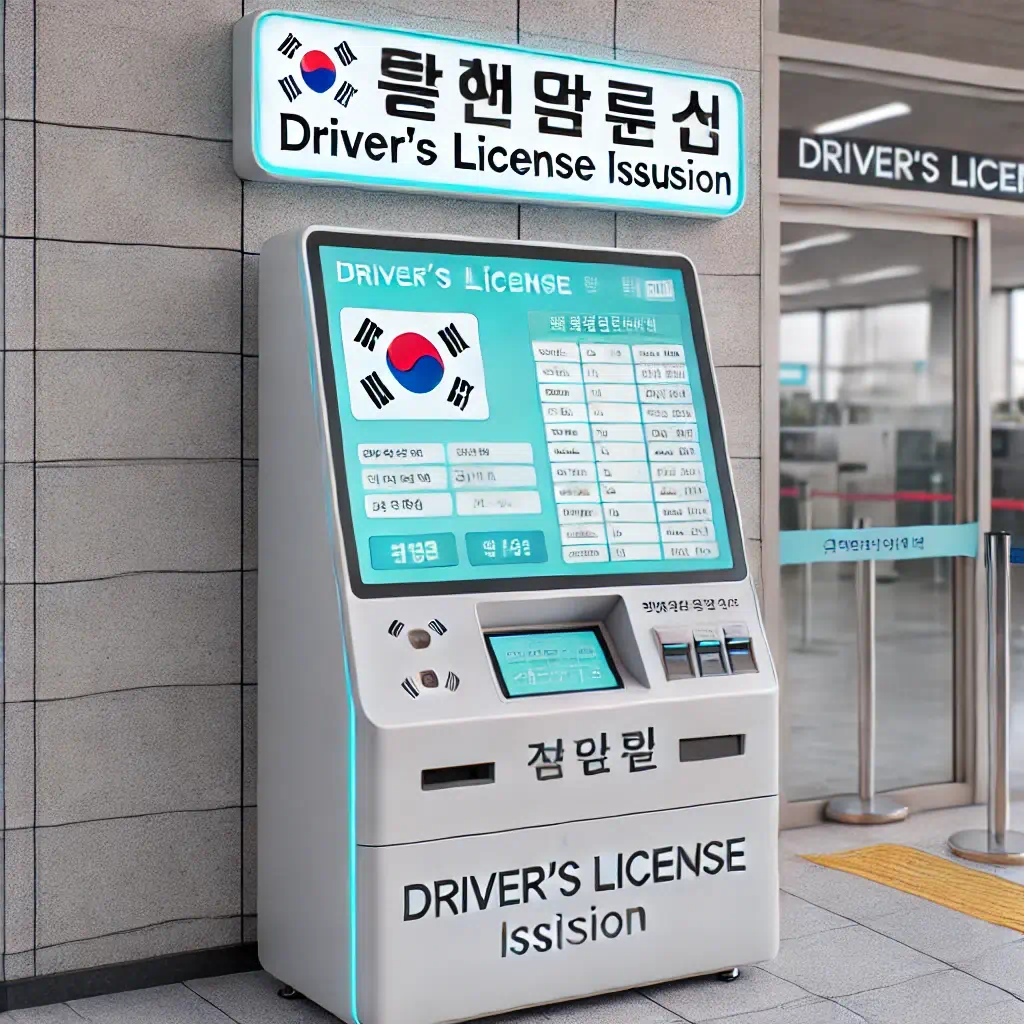 주민센터 앞에 있는 키오스크 모습