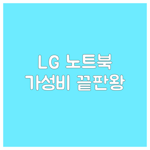 LG 노트북 가성비 모델 총정리 20