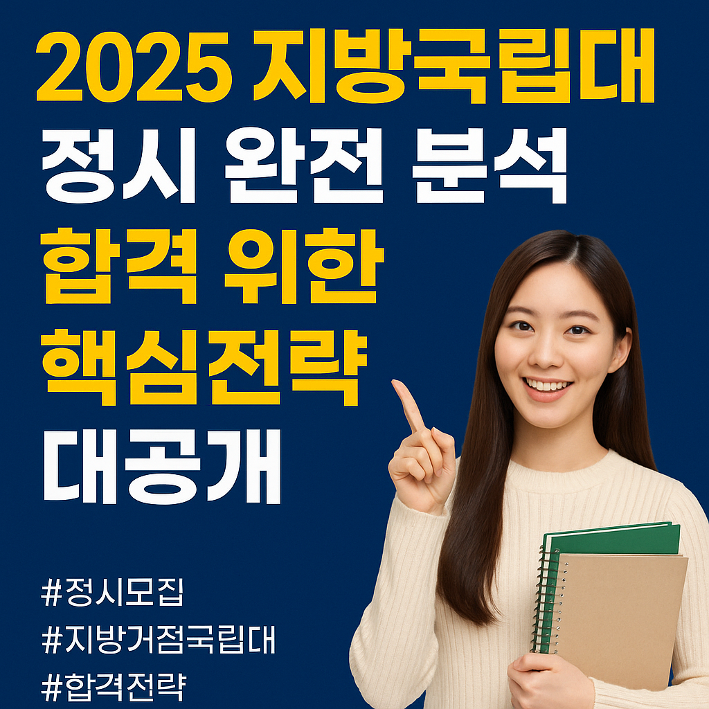 2025 지방국립대 정시 완전 분석! 합격 위한 핵심전략 대공개