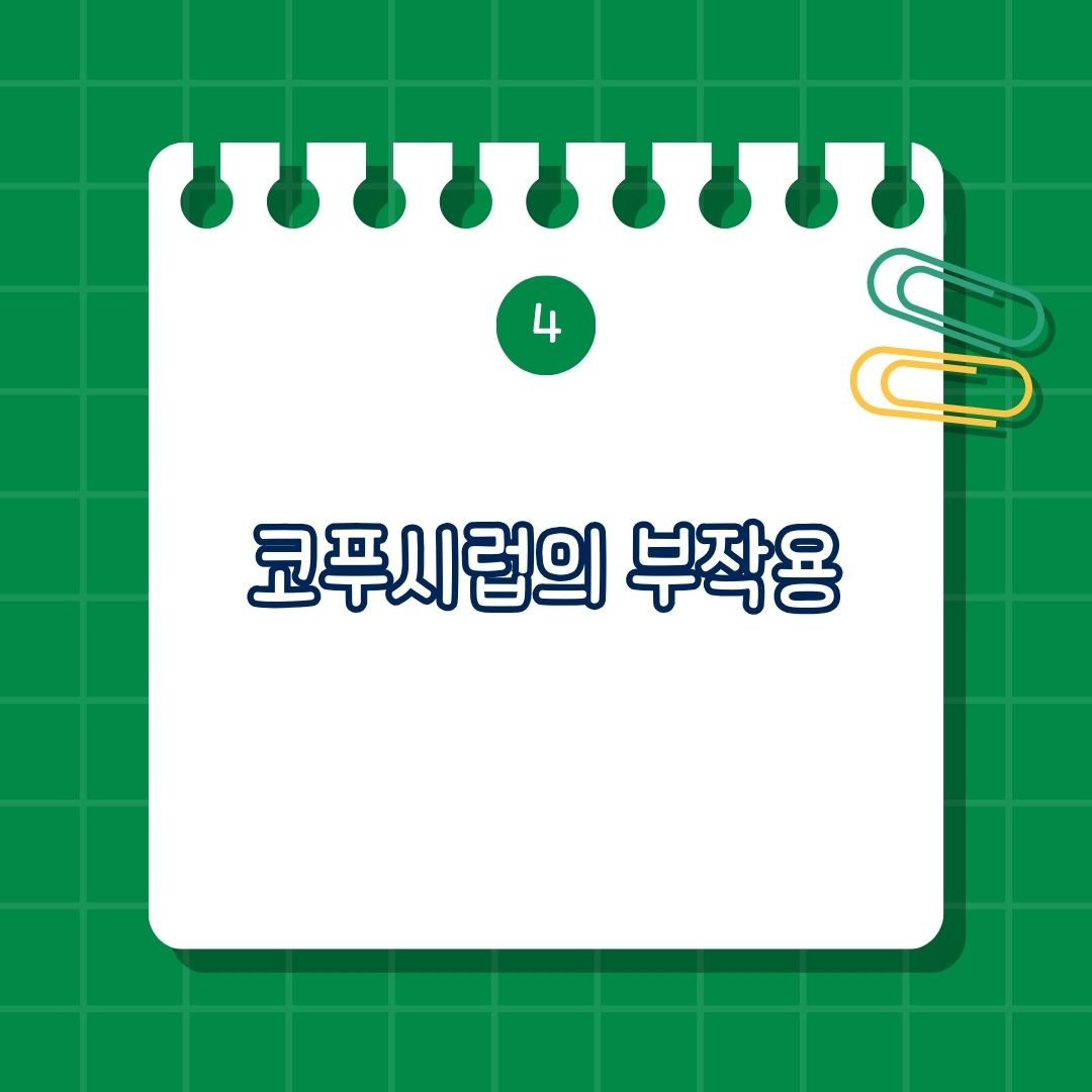 코푸시럽 부작용은 소화기계, 신경계, 알레르기반응, 기타