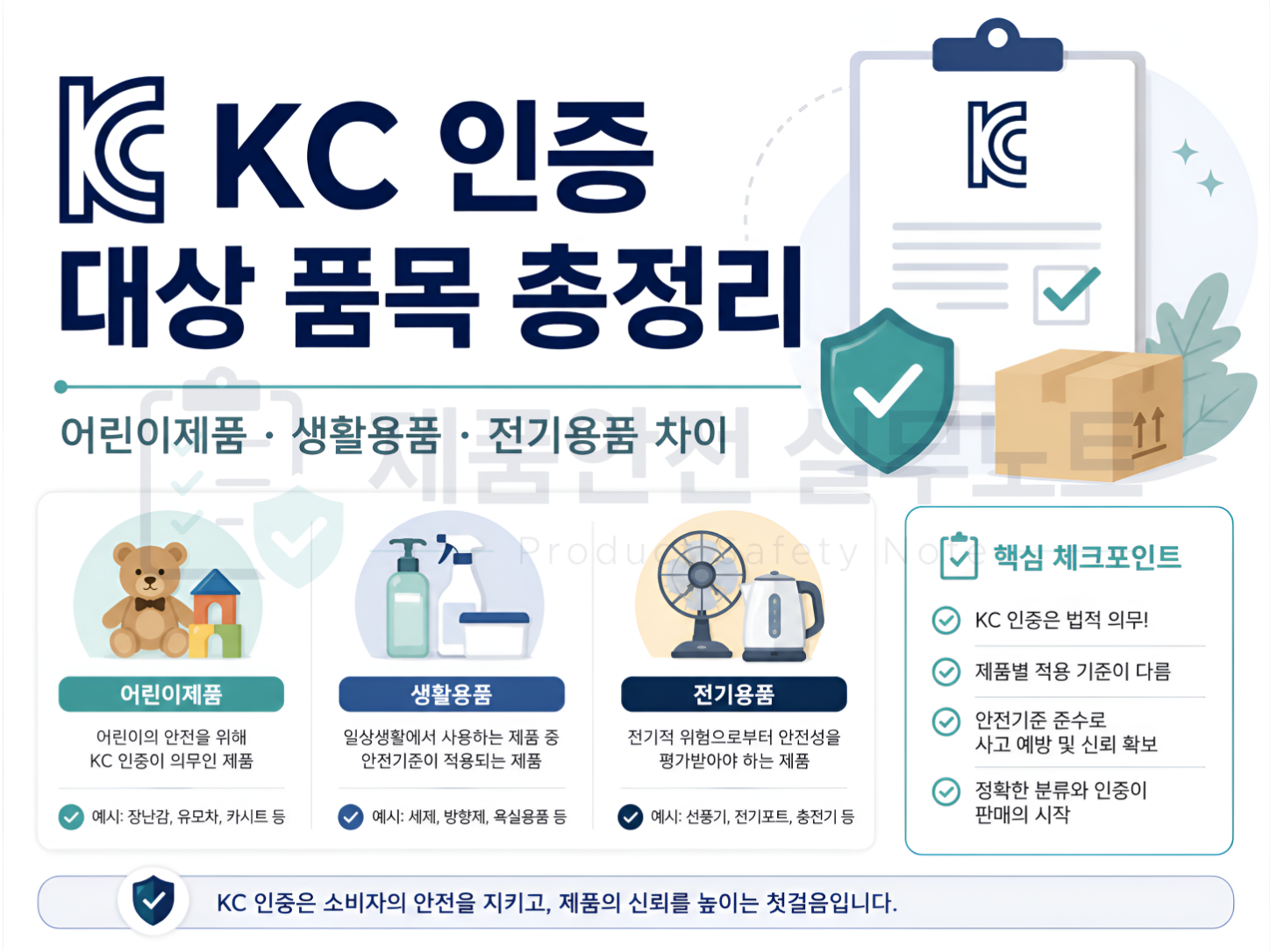 KC 인증 대상 품목 총정리 어린이제품 생활용품 전기용품 차이 안내 이미지