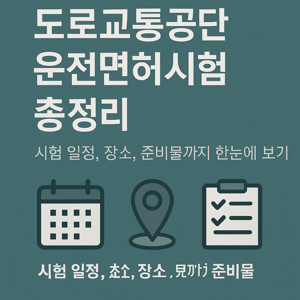 도로교통공단 운전면허시험 총정리 – 일정, 장소, 준비물까지