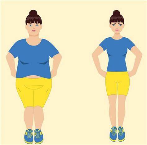 여성의 비만전후 그림