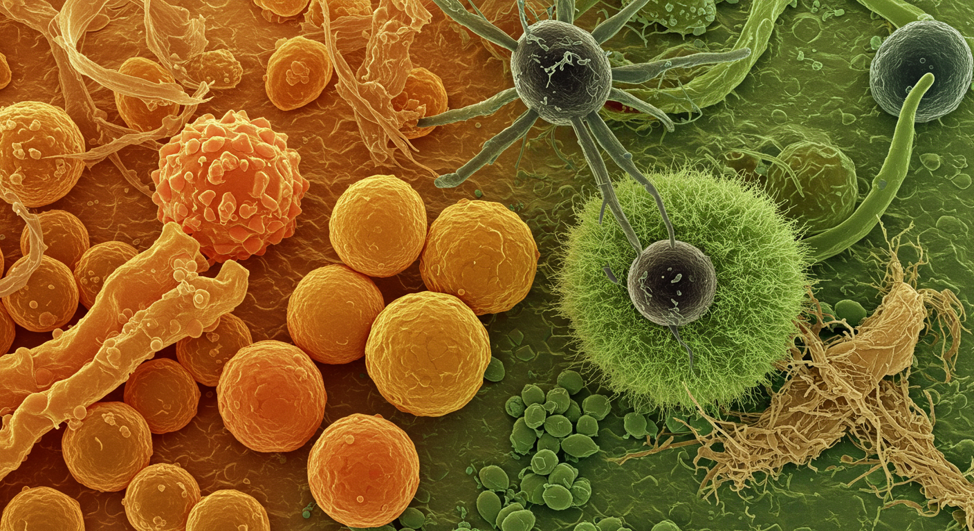 미세먼지, 진드기를 현미경으로 확대시킨 모습