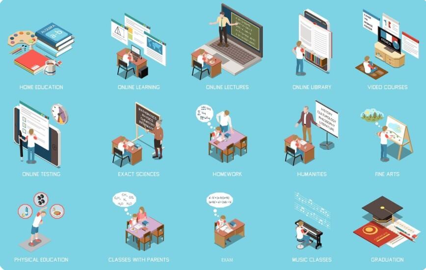 교실에 이루어지는 다양한 수업들