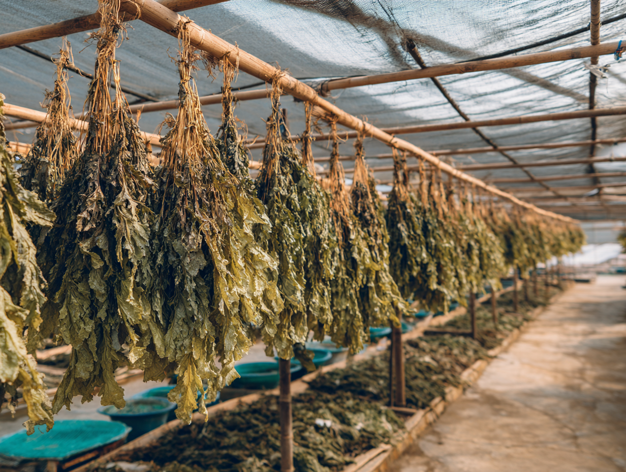 시래기를 말리고 있는 모습