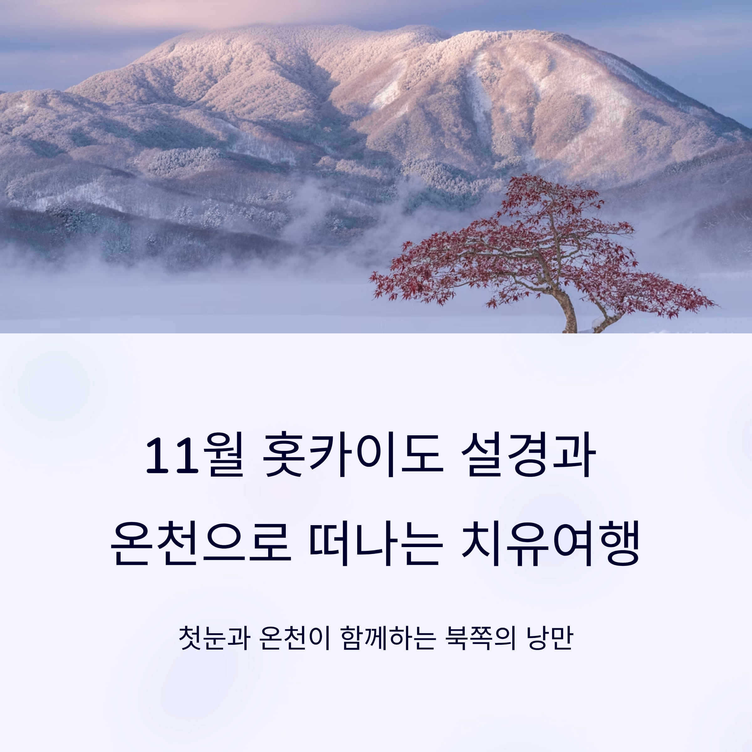 11월 홋카이도 설경과 온천으로 떠나는 치유여행