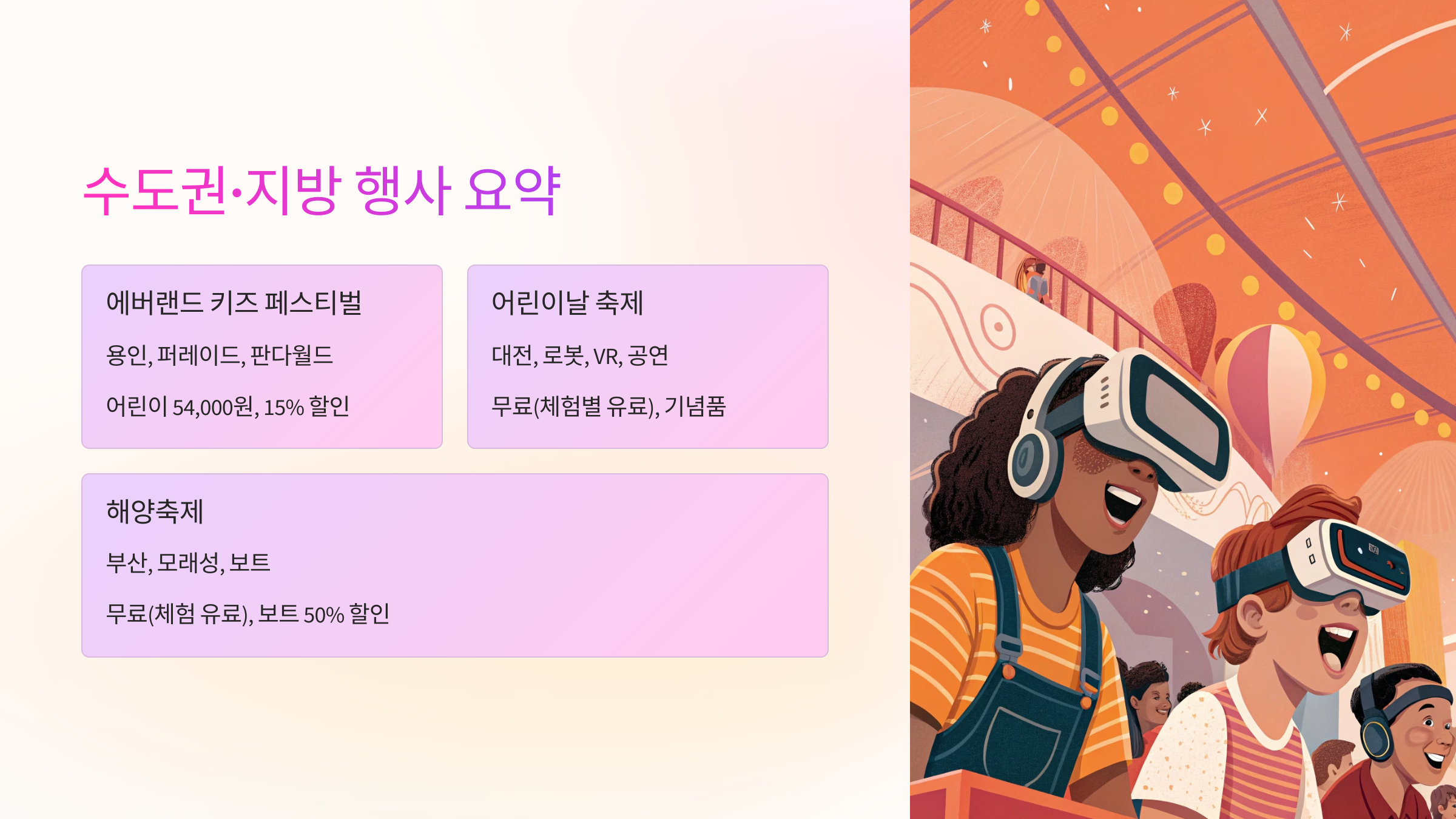 🌊 수도권·지방 행사 요약표