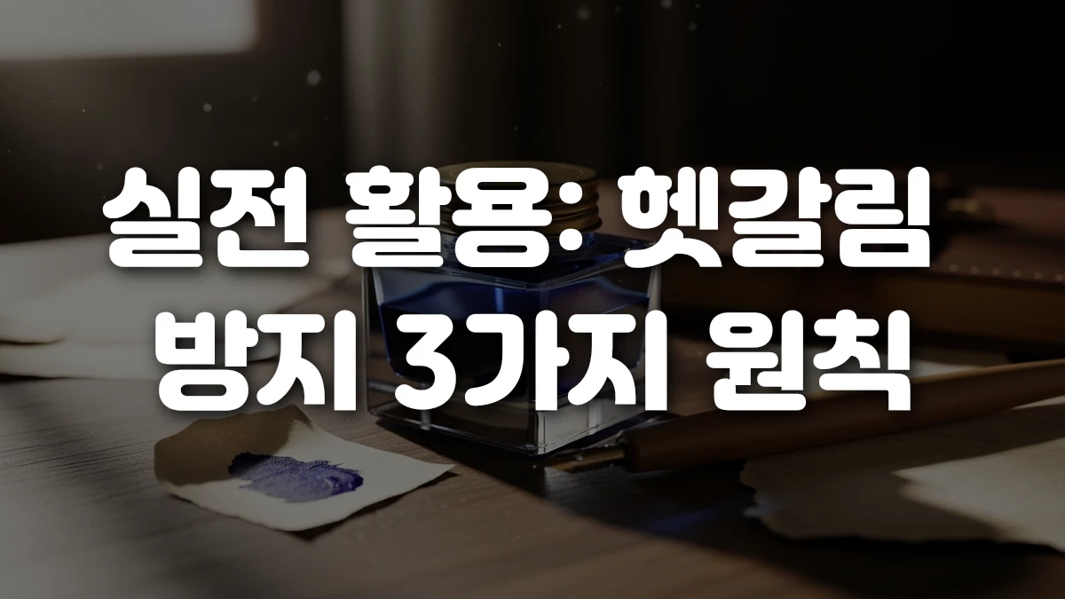 실전 활용 헷갈림 방지 3가지 원칙
