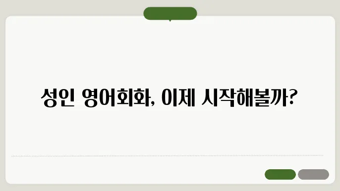 성인영어회화 정보 총옕리