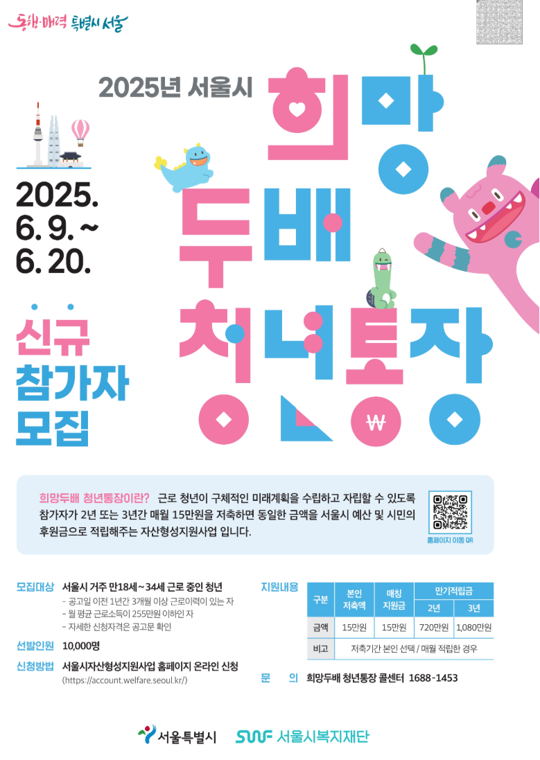 희망두배 청년통장 신청하기 자격