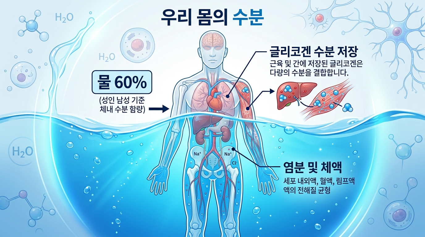 인체의 수분 구성과 체중 변화의 상관관계