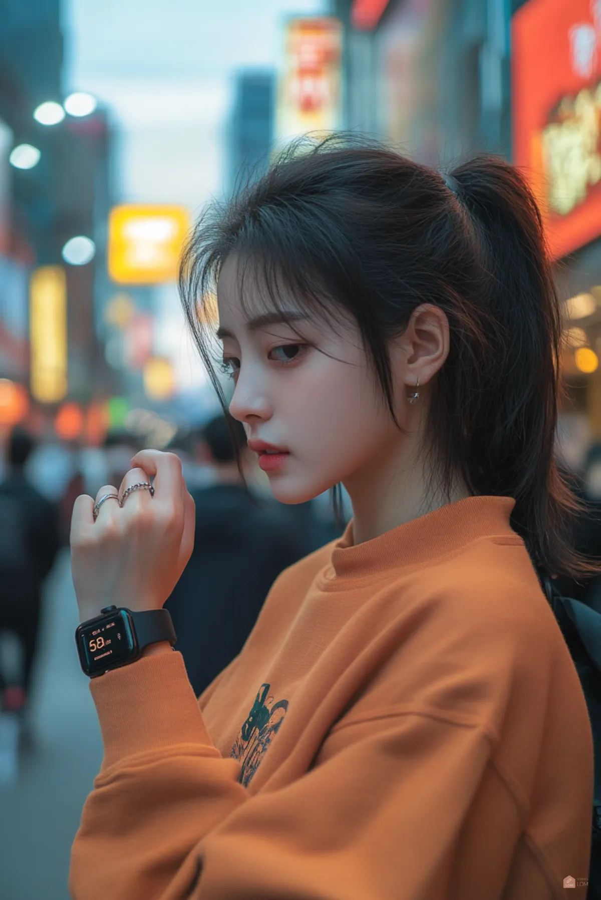애플워치와-애플휴대폰사용하는-한국여자05