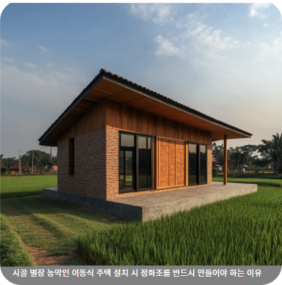 시골 별장 농막인 이동식 주택 설치 시 정화조를 반드시 만들어야 하는 이유