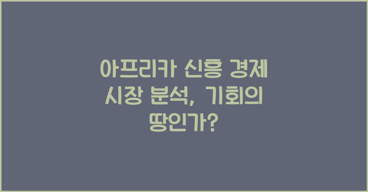 아프리카 신흥 경제 시장 분석