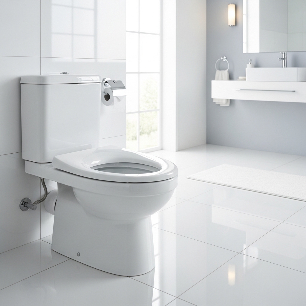 청소 후 깨끗한 변기