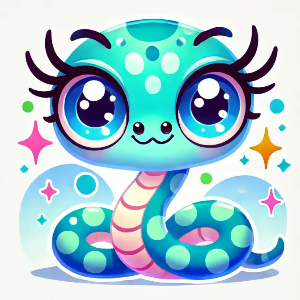 귀여운-푸른-뱀