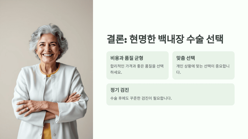 결론: 현명한 백내장 수술 선택