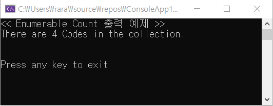 Enumerable.Count 메서드 사용하기.