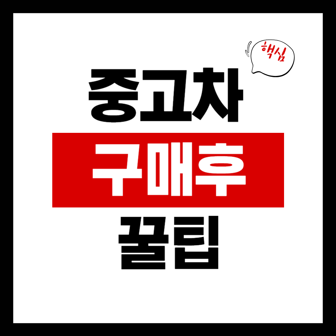 2025 중고차 구매 후 꿀팁 7가지