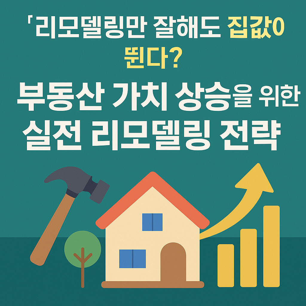 “리모델링만 잘해도 집값이 뛴다?” 2025년 부동산 가치 상승을 위한 실전 리모델링 전략