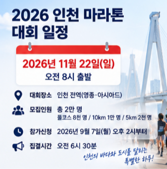 인천 마라톤 홈페이지 참가신청 