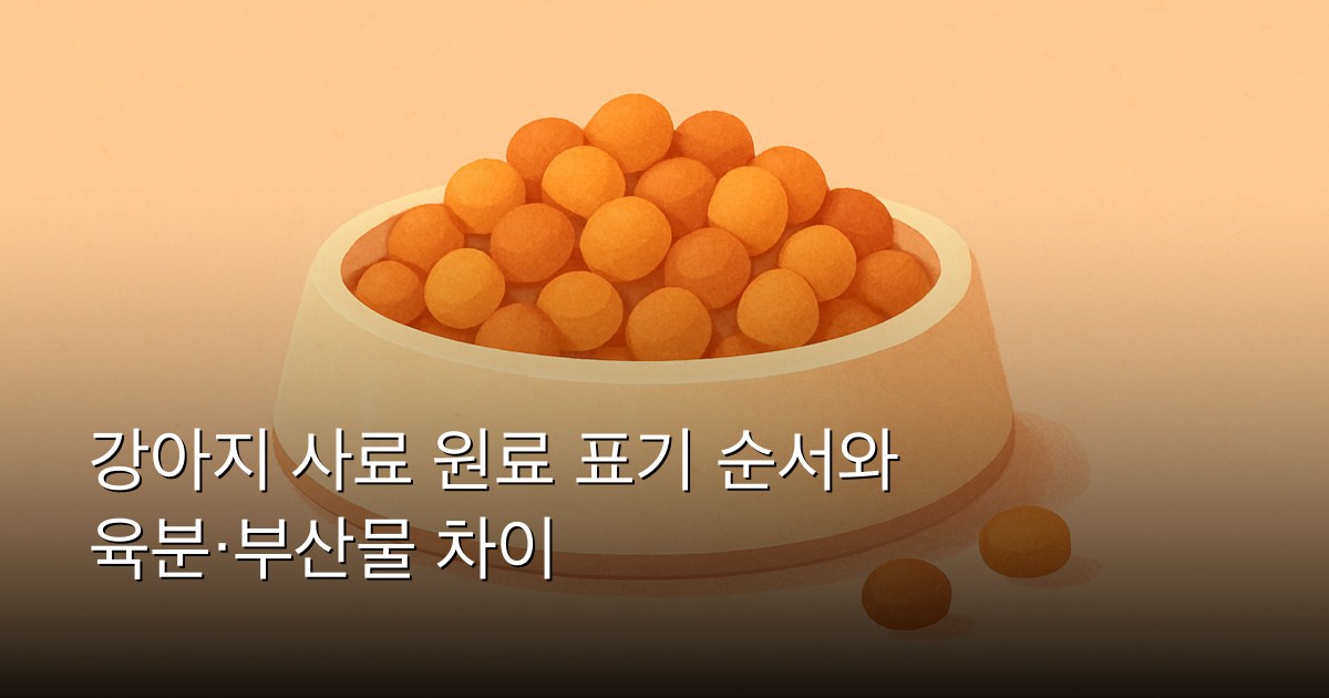 강아지 사료 원료 표기 순서와 육분·부산물 차이