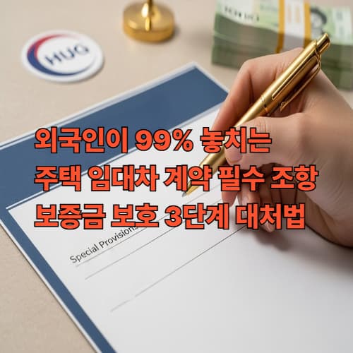 외국인이 99% 놓치는 주택 임대차 계약 필수 조항: 보증금 보호 3단계 대처법