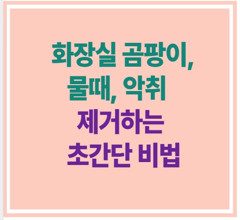 화장실 곰팡이, 물때, 악취 제거하는 청소팁