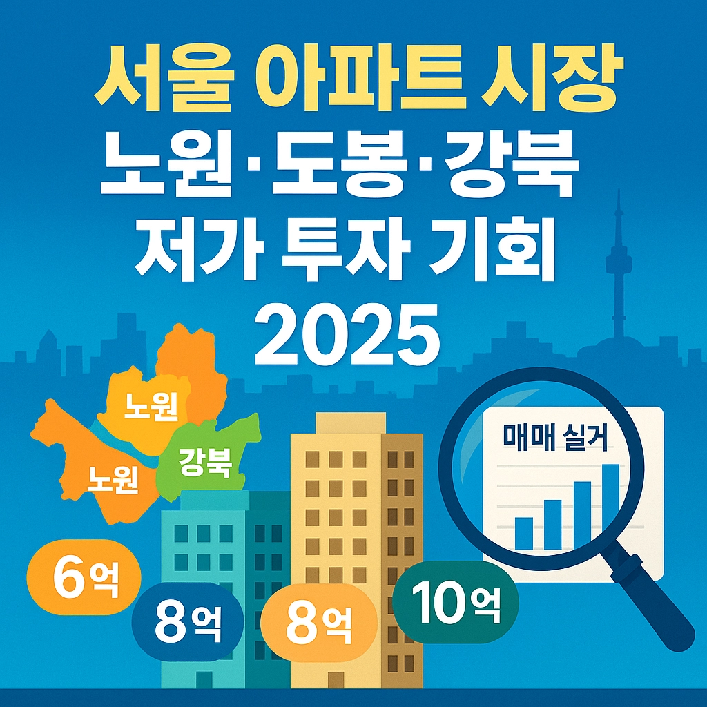 서울 아파트 매매 실거래가 노원 도봉 강북 저가 매물 투자처