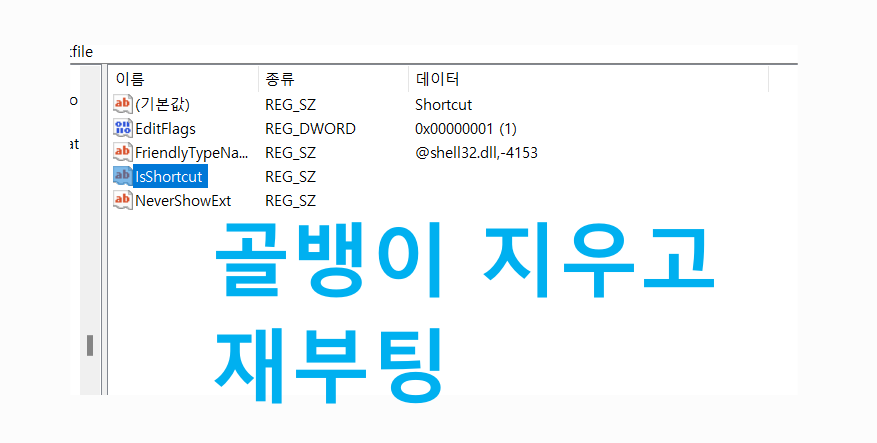 윈도우 10/ 11 바탕화면 바로가기 아이콘 화살표 삭제 방법