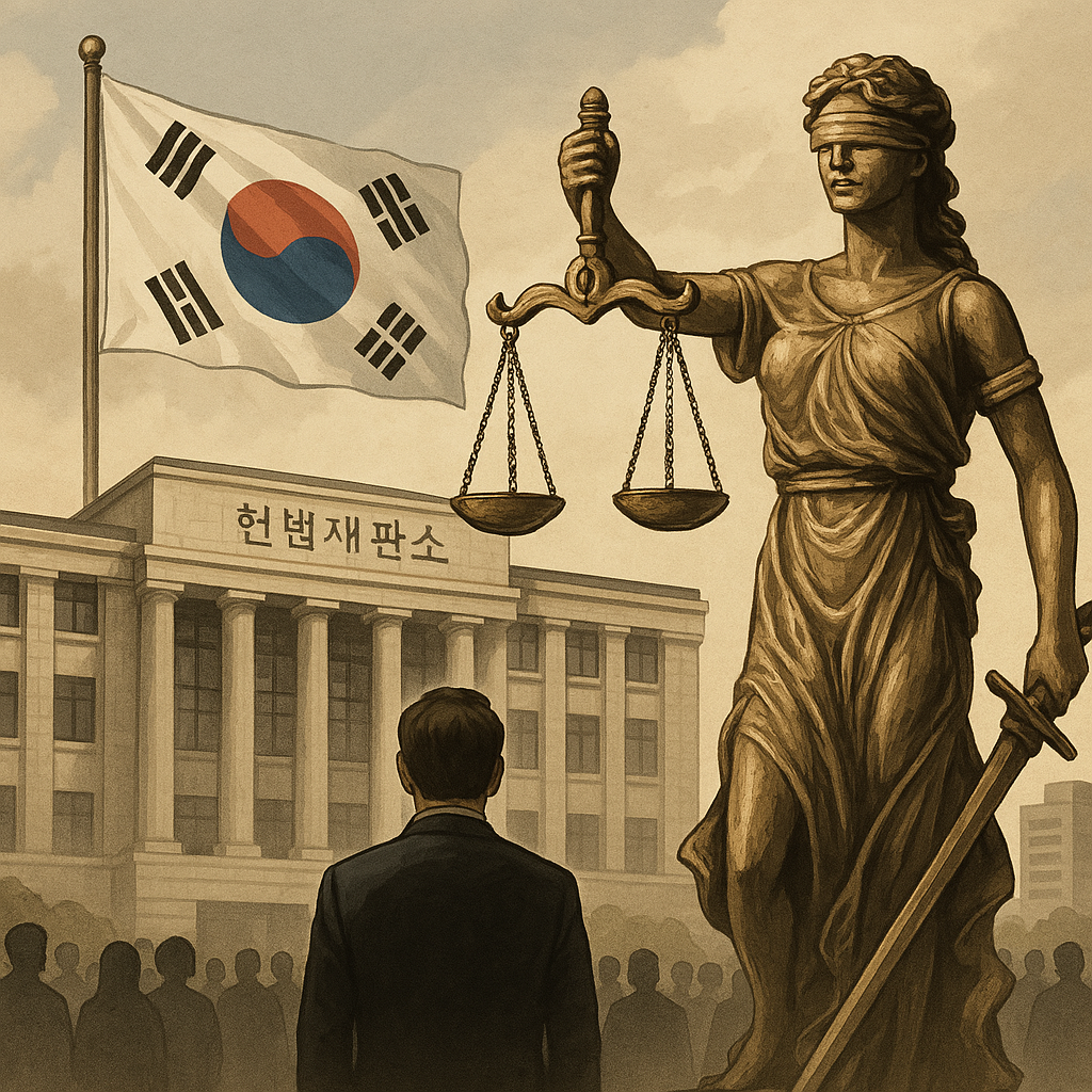 헌법재판소 결정을 기다리는 이미지