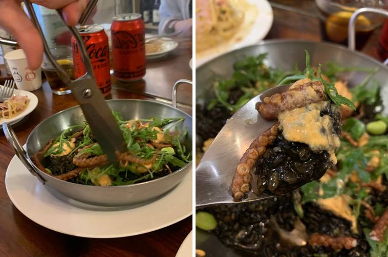 낙지를 자르는 모습