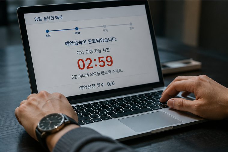 내 차례가 오면 실행만 하세요. 전체 예약시간 3분, 예약 요청 6회