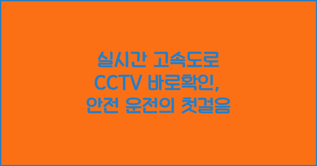 실시간 고속도로 cctv 바로확인