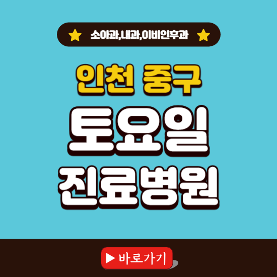인천 중구 토요일 진료 병원 찾기 ❘ 주말 문여는 소아과, 내과, 이비인후과 리스트