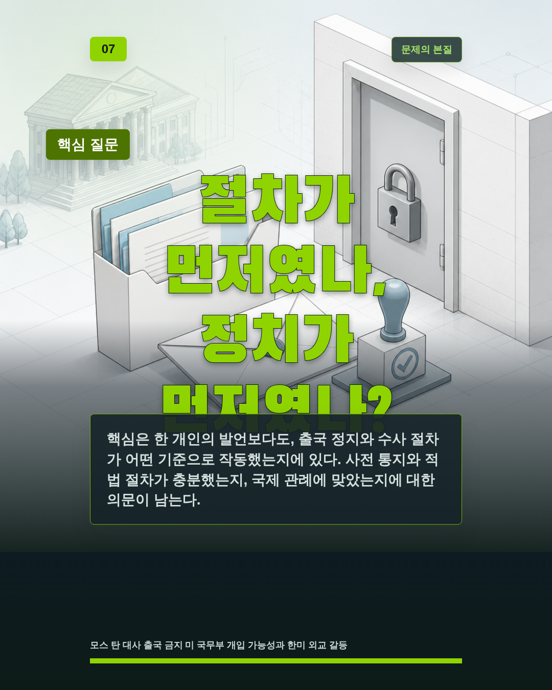 절차가 먼저였나, 정치가 먼저였나?