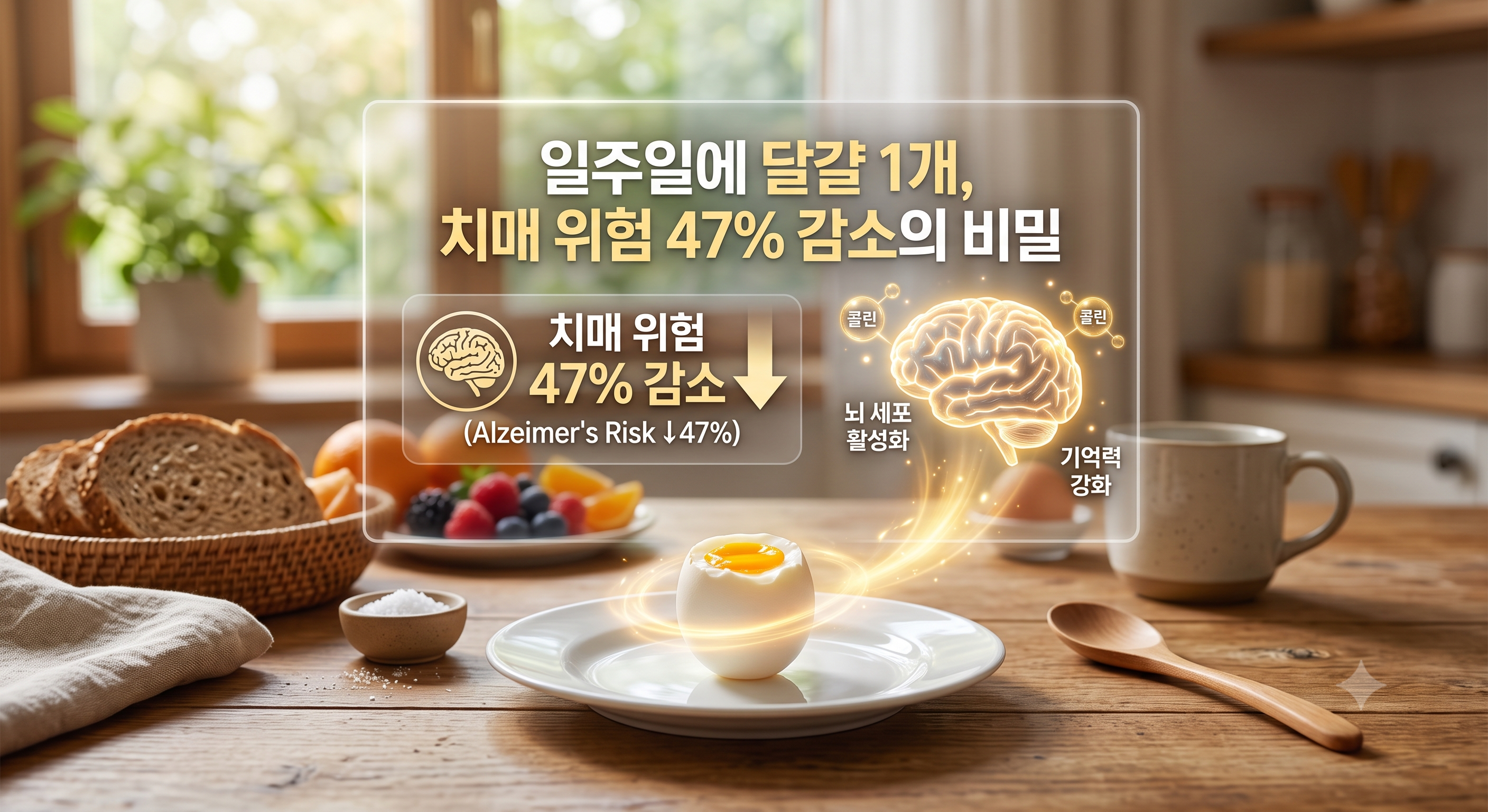 일주일에 달걀 1개, 치매 위험 47% 감소의 비밀