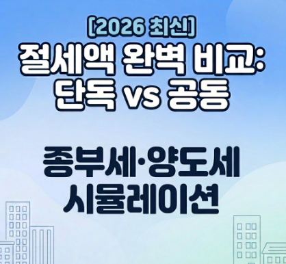 [2026 최신] 부동산 공동명의 vs 단독명의 절세액 완벽 비교 썸네일