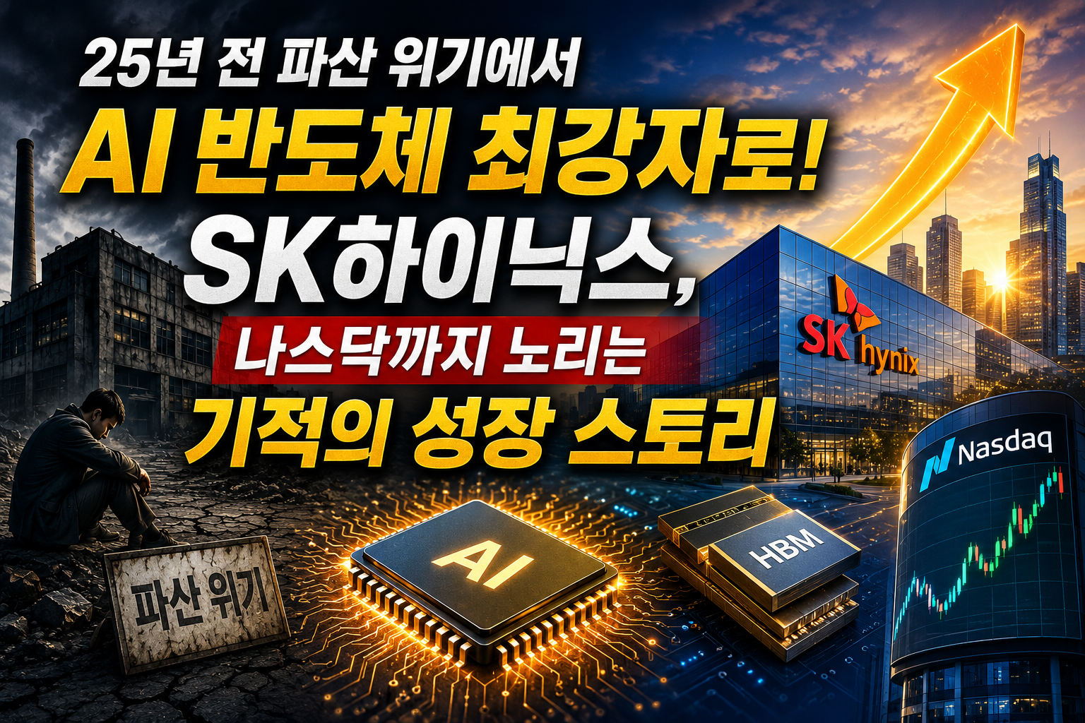 25년 전 파산 위기에서 AI 반도체 최강자로! SK하이닉스, 나스닥까지 노리는 기적의 성장 스토리 관련 사진