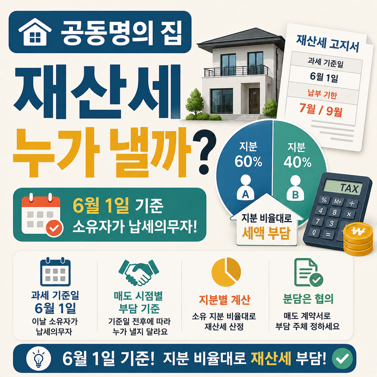 공동명의 부동산 매도 시 재산세 부담 기준 설명 이미지