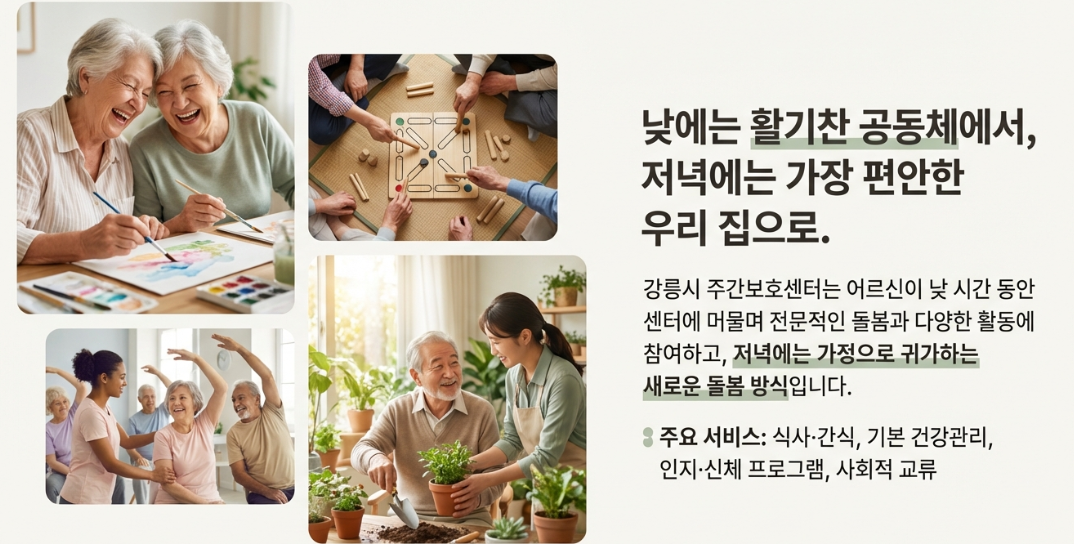 강릉시 주간보호센터 노인 돌봄 서비스