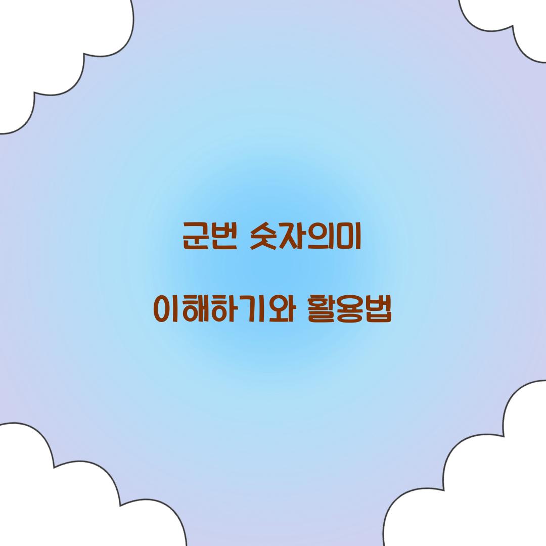 군번 숫자의미