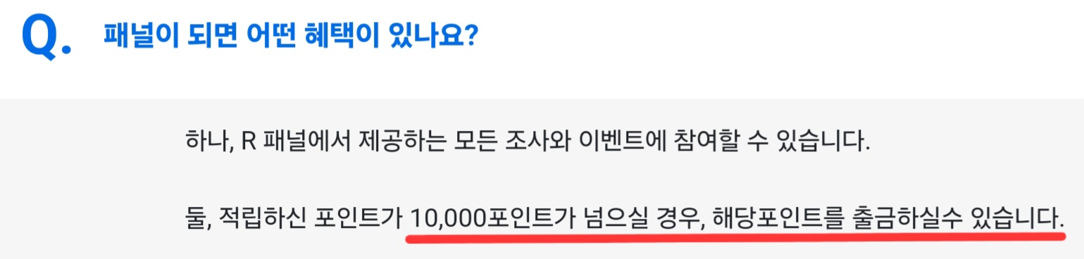 오직 현금 출금만 가능한 R패널 설명
