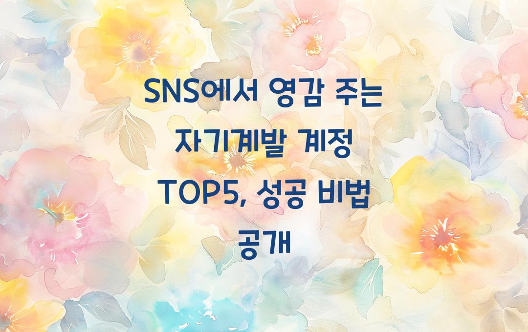 SNS에서 영감 주는 자기계발 계정 TOP5