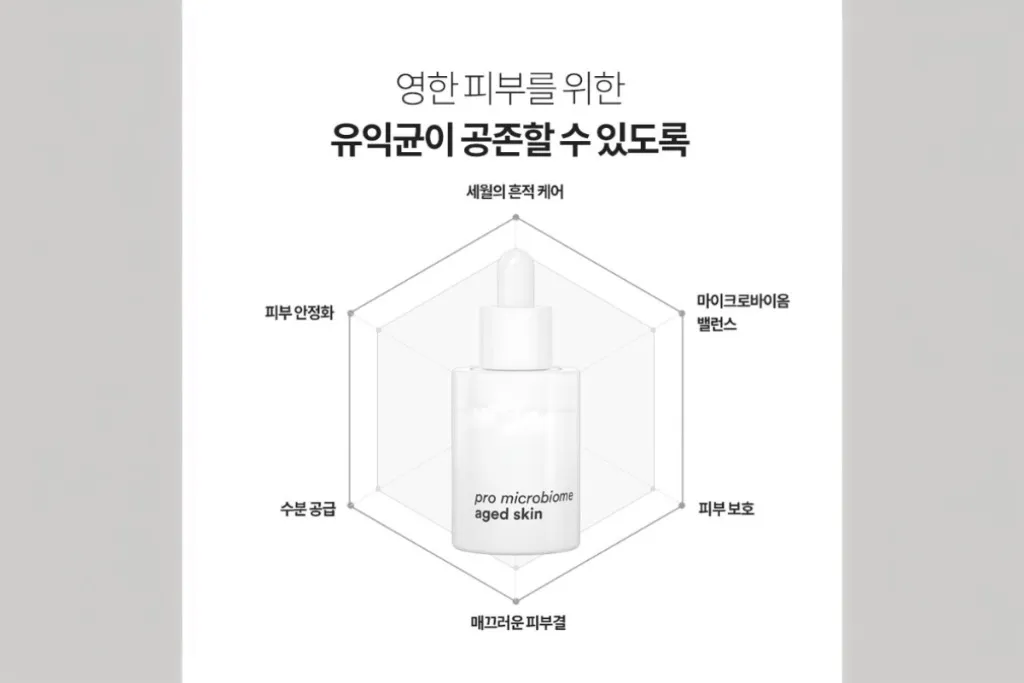 피부 마이크로바이옴을 위한 화장품의 성분을 나타내는 그래프 이미지