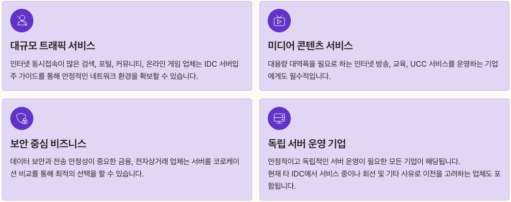 코로케이션이 필요한 기업 정리