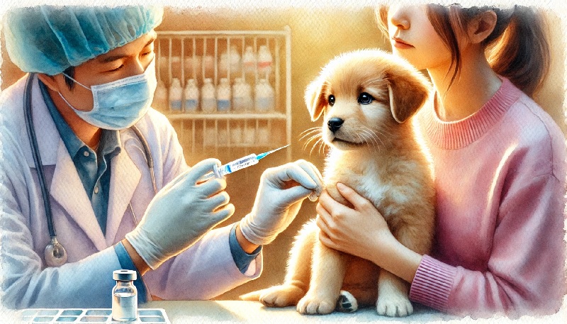 강아지 예방접종에 대한 이미지